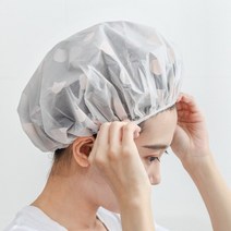 달자샵 땡땡이 물방울 무늬 방수 비닐샤워캡 세안 샤워 다용도 트리트먼트 샴푸캡, 블루, 1Pcs
