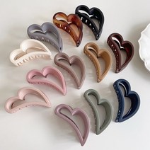 아이유 하트 집게핀 무광 팔레트 업스타일 올림 긴 단발 머리 헤어핀 21color, 11-호마이카브라운