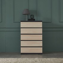 데이지 3단 5단 슬림 틈새 와이드 삼나무 편백나무 원목 서랍장, 그레이 편백나무