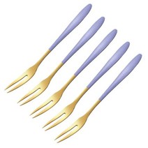 밤 따기 감 장대 과일 피커 5pcs 포크 칼 붙이 세트 럭셔리 테인레 틸 골드 케이크 디저트 포크 파티 달팽이 포크 레 토랑에 사용되는 사랑 러운 미니 포크, d