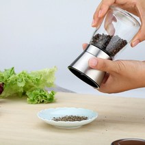 소금 후추 분쇄기 실버 옥수수 겨자 수동 엄지 푸시 그라인더 스파이스 소스 뮬러 스틱 스테인레스 스틸 주방 도구