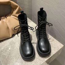 FANSYLI 여성 봄가을 패션워커 니트스판 부츠 겨울 기모 통굽 미끄럼방지 앵클부츠 x7j25