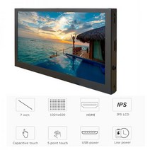 7 인치 IPS LCD 디스플레이 HDMI 호환 용량 성 터치 스크린 1024x600 모니터 알루미늄 케이스 라스베리 파이 Windows AIDA64, With touch