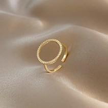 여성을위한 지르콘 링으로 상감 세공 된 새로운 서클 미니멀리스트 쥬얼리 트렌디 한 오픈 링 조절 가능한 연인 선물 액세서리YJStore