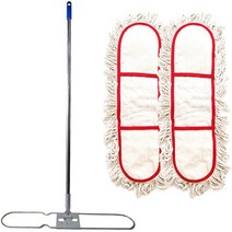 월드크린 리스킹 물걸레 백색 90cm x 2p + 판 + 스텐자루, 1세트