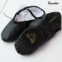 블랙 산샤 수입 성인 댄스 가죽 발레 슈즈 JK5L, JK5L 산샤 블랙 M 230, 검정