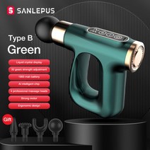 sanlepus pulse massage gun hot compress gun electric massager deep muscle 이완 for body neck back fitn, 녹색 b, C형 충전
