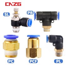 호스어댑터 공압 에어 커넥터 피팅 PC PCF/PL/PLF 4mm 6mm 8mm 나사 1/8 1/4 3/8 1/2 호스 파이프 퀵, [20] 12-04, [02] PCF