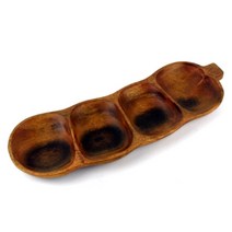 나무 간식접시 4구 업소용 마른안주 사탕 견과류, 기본, 1개