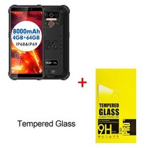 기기 이동 oukitel wp5 pro 5 5 인치 4gb 64gb ip68 방수 스마트폰 8000mah android 10 트리플 카메라 얼굴지문 id 휴대 전화, 01 4GB 64GB, 03 Black N Temper Glass