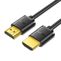 Jasoz HDMI 케이블 슬림 고속 4K 1080P HD 비디오 PC 분배기 스위처 모니터 코드 얇은 용 골드 커넥터, [01] Black, [04] 2m