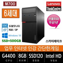 삼성전자 업무용에서 게임용까지 컴퓨터 윈도우10 데스크탑 본체, 기본형, 특가06.레노버 M700 G4400/8G/SSD120+500/Win10