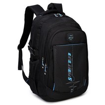 Goldwheat 학교 백팩 학생 책가방 캐주얼 숄더 데이팩 여행용 청 남아용 블랙 블루., Black Blue