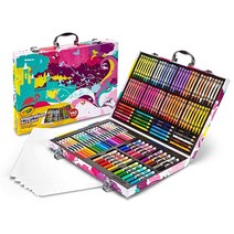 Crayola 아동용 아트 케이스 컬러링 세트 140개 핑크 미술 용품 키트, 140 Ct