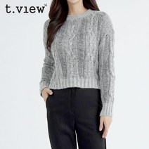 티뷰 꽈배기라운드크롭니트_V2D-VKN006
