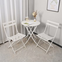 카페테이블세트 가구 농막 정원 까페 2인 식당 휴게실 업소용, 의자2개원형테이블흰색사각테이블교체가능