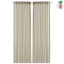 이케아 커튼 반투명 한날릴 한쌍 라이트올리브그린 145x250cm 커텐 창문 거실 가림막 가리개 방한 방풍 홈데코