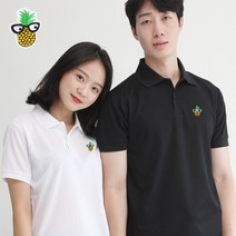 멋지군 코오롱 쿨론 기능성 카라 파인애플자수 단체티 반팔 쿨 티셔츠