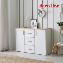 [천삼백케이] [데코라인] 코넬 모다 1200 서랍 높은 거실장 DGJ074, 화이트+대리석