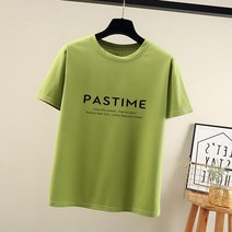 [오늘발송] 스타일아유 여성용 여름 반팔티 Pastime 프린트 쫀쫀 라운드 반팔 티셔츠[AYG6TS364A]
