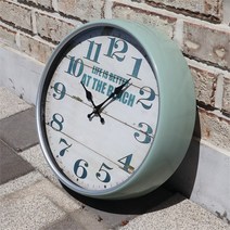 40cm 레트로 원형 벽시계 무소음 수입 엔틱 인테리어, 레트로 민트