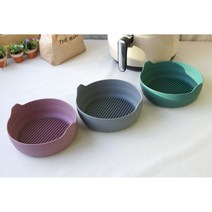 실리콘 에어프라이어 용기 2size 세척편리 세척편한, 1개, 대/그린