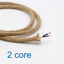 권선코일 구리선2코어 3 빈티지 로프 전기 와이어 패브릭 꼰 케이블 레트로 펜던트 조명 코드, 01 2 core_05 5m