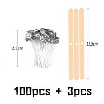캔들심지 양초 나무 세트 100 + 3 개/대 원래 면화 캔들 위크 무연 꼰 코튼 윅 나무 고정 브래킷 DIY 촛불, 01 2.5