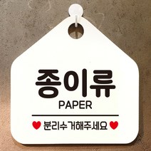 제제데코 재활용 안내판 매장 사무실 주문제작 화장실 셀프 외출중 걸이용 안내표지판 팻말 298종이류분리수거 오각20cm, 298종이류분리수거 오각형 단면(포맥스 화이트+문구 블랙), 1개