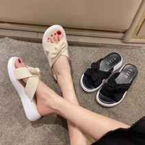 통굽 슬리퍼 키높이 미용실 오피스실 선생님 교사 회사 집 내부 리본, 225
