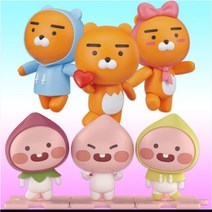 카카오 프렌즈 프라모델 라이언 리틀 어피치 모음 - 리본 하트 후드 스트로베리 레인코트 카톡 캐릭터 피규어 반다이 정품, 라이언(후드)