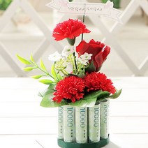 엄마생신 꽃케잌 용돈 선물박스 미니 장모님 할머니 생신 어버이날, 핑크