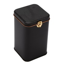 금속 차 캔 고급 잠금 Tinplate 커피 캔디 저장 상자 주석 수, 하나, 검은 색