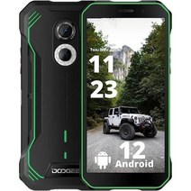 [해외] 언락폰 자급제폰 DOOGEE S51 Rugged Smartphone Unlocked Android 12 Helio G25 4GB+64GB 5180mAh, Emerald Green, one option, 그린, 64GB