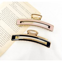 레드블랙 [2p 세트] 메탈 유광 라운드 긴 사각 집게핀