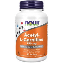 나우푸드 nac 영양제 NACC nacl NOW 보충제 아세틸-L-카르니틴 750mg 아미노산 뇌 및 신경 세포 기능* 90정, [01] 90개(1팩), 90개 (1팩)