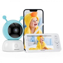베이비 모니터 베이비 카메라 HD 5 인치 LCD PTZ 가정용 감시카메라 스마트폰 CCTV 신생아 홈캠, EU Plug