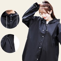 라포로 두꺼운 우비 레인코트 다회용