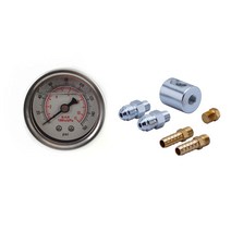 범용 연료 압력 게이지 액체 충전 연마 케이스 0-160 psi 1/8 NPT 어댑터 키트 분사 시스템 용, 한개옵션0