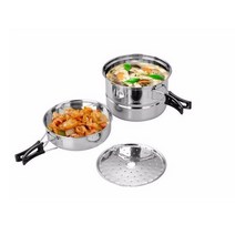 벨락코펠 벨락s9 티타늄코펠 포켁드림3PCS 스테인레스 스틸 야외 팬 세트 캠핑 조리기구 휴대용 프라이팬, 한개옵션0