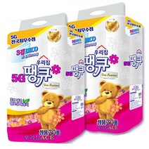 정품 플라워 땡큐 3겹 롤 화장지 휴지 30롤 1+1 2팩, 1