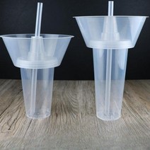 야구장 투명 콜팝용기 100개세트 PP볼 500ml 700ml 컵 빨대 길거리 가게 분식, B.투명700ml+빨대100세트
