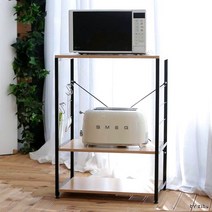 제이피샵 전자레인지 선반 전자렌지 수납장 원목 보조 주방 부엌 밥솥 다이 밥통 렌지대, 블랙