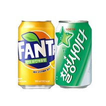 칠성사이다 355mlx12캔+환타 오렌지 355mlx12캔 1세트 안심포장 뚱캔 파인애플 포도, 칠성사이다 12캔+환타 파인 12캔 2세트