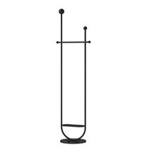 아이언행거 옷걸이행거 옷행거 스몰 인테리어행거 철제행거 스탠드행거, U자형블랙브라켓+블랙마블