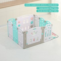 볼풀 놀이장 실내 아기 놀이터 접이식 놀이펜 BPA 프리 볼 풀 피트 텐트 어린이 안전 장벽, [08] Green Total 10pcs