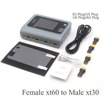ToolkitRC Q4AC 4x50W 5A AC 100W 4 포트 DC 스마트 충전기 XT60 1-4S Lipo 배터리 충전기 방전기 XT60 옵션, q4ac XT60 TO xt30_미국 플러그