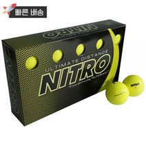 나이트로 Nitro 얼티밋 디스턴스 골프공 티타늄 코어 고속 오렌지 15개 418933, Yellow