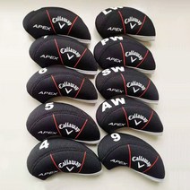 Bird 골프채 아이언 헤드커버 10종 세트, APEX 블랙