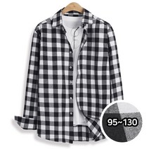 모니즈 95~130 고방 체크 긴팔 셔츠 빅사이즈 SHT250